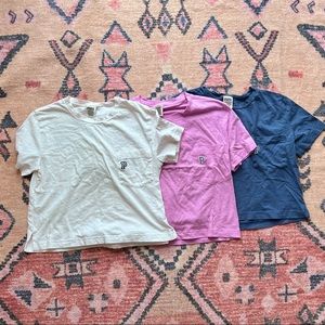 Set of three PINK Victoria Secret cropped top tees ⭐️ Size XS